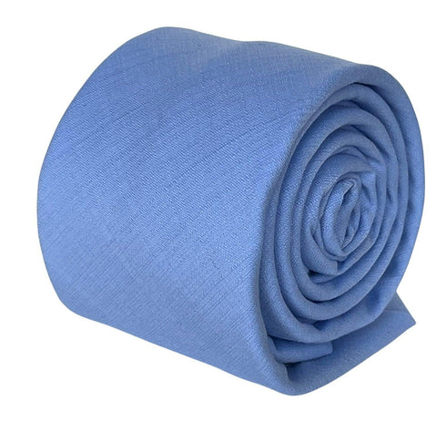 Matching light baby dusky pale blue bamboo tie and pocket square